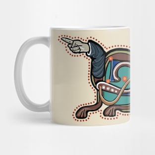 Letter N Manicule W 14C Maastricht Psalter parody Mug